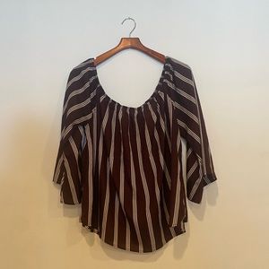 Rue+ Shear Blouse 2X Striped